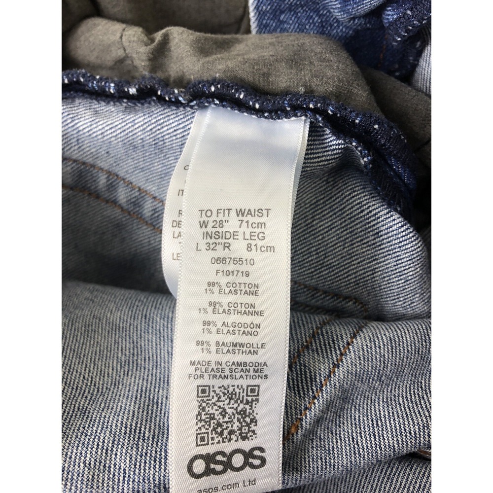 ASOS Mens 28 x 32 Denim Jeans Slim Fit Medium Blue Stonewash - Picture 9 of 9